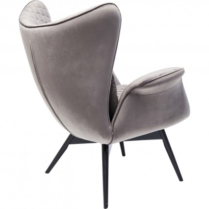 Fauteuil Tudor fluweel grijs Kare Design