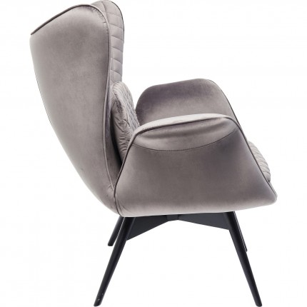 Fauteuil Tudor fluweel grijs Kare Design