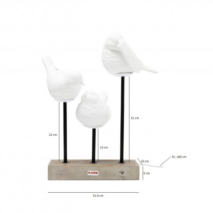 Tafellamp vogels LED Kare Design