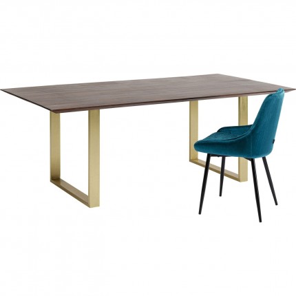 Eettafel Symphony Walnoot Messing 180x90cm Kare Design