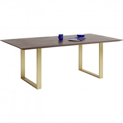 Eettafel Symphony Walnoot Messing 180x90cm Kare Design