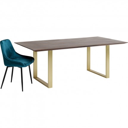 Eettafel Symphony Walnoot Messing 180x90cm Kare Design