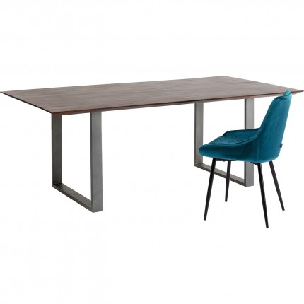 Eettafel Symphony Walnoot Ruw Staal 200x100cm Kare Design