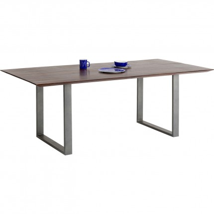 Eettafel Symphony 200x100cm walnoot ruw staal Kare Design