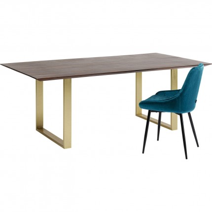 Eettafel Symphony Walnoot Messing 200x100cm Kare Design