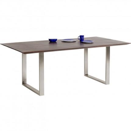 Eettafel Symphony Walnoot Chroom 160x80cm Kare Design