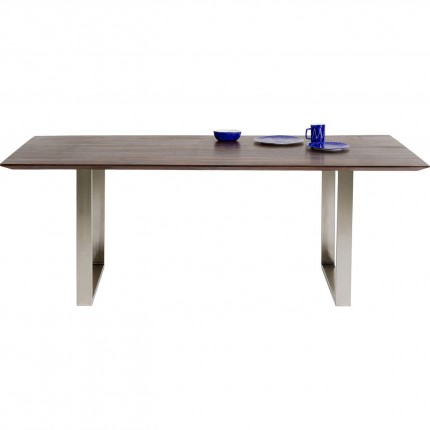 Eettafel Symphony Walnoot Chroom 160x80cm Kare Design