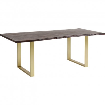 Eettafel Harmony 180x90cm walnoot goud Kare Design