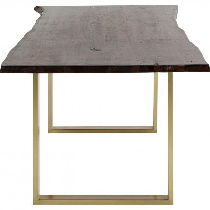 Eettafel Harmony 180x90cm walnoot goud Kare Design