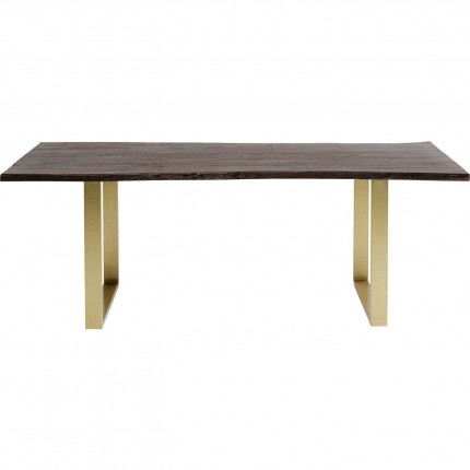 Eettafel Harmony 180x90cm walnoot goud Kare Design