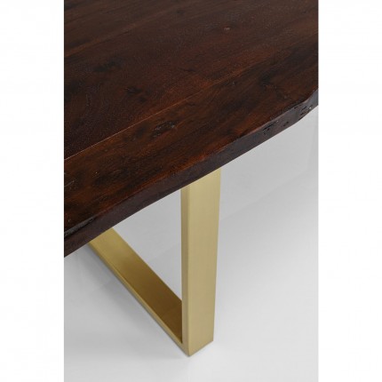 Eettafel Harmony 180x90cm walnoot goud Kare Design