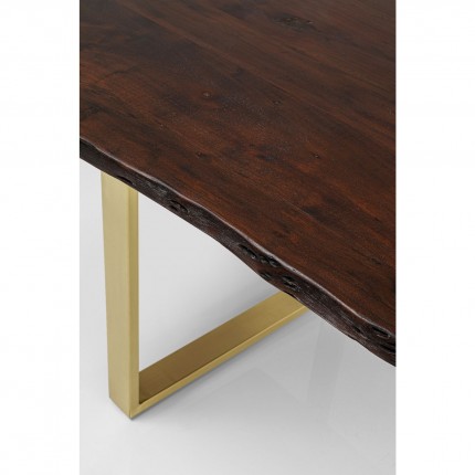 Eettafel Harmony 180x90cm walnoot goud Kare Design