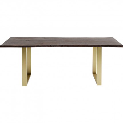 Eettafel Harmony 160x80cm walnoot goud Kare Design