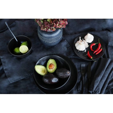 Plate Organic Black Ø26cm (4/Set) Kare Design