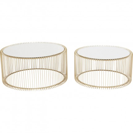 Coffee Table Wire Brass (2/Set) Kare Design