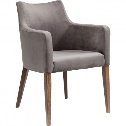 Chair with armrests Mode velvet grey Kare Design