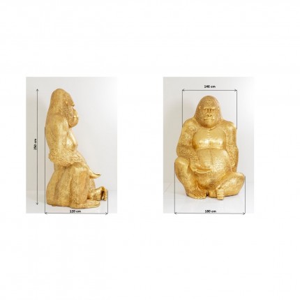 Decoratie Gorilla Goud XXL 249cm Kare Design