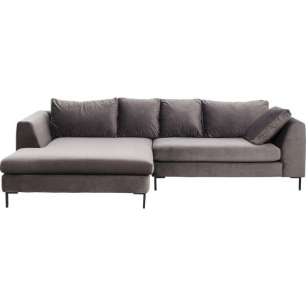 Corner Sofa Black Gianna Velvet Grey Left Kare Design