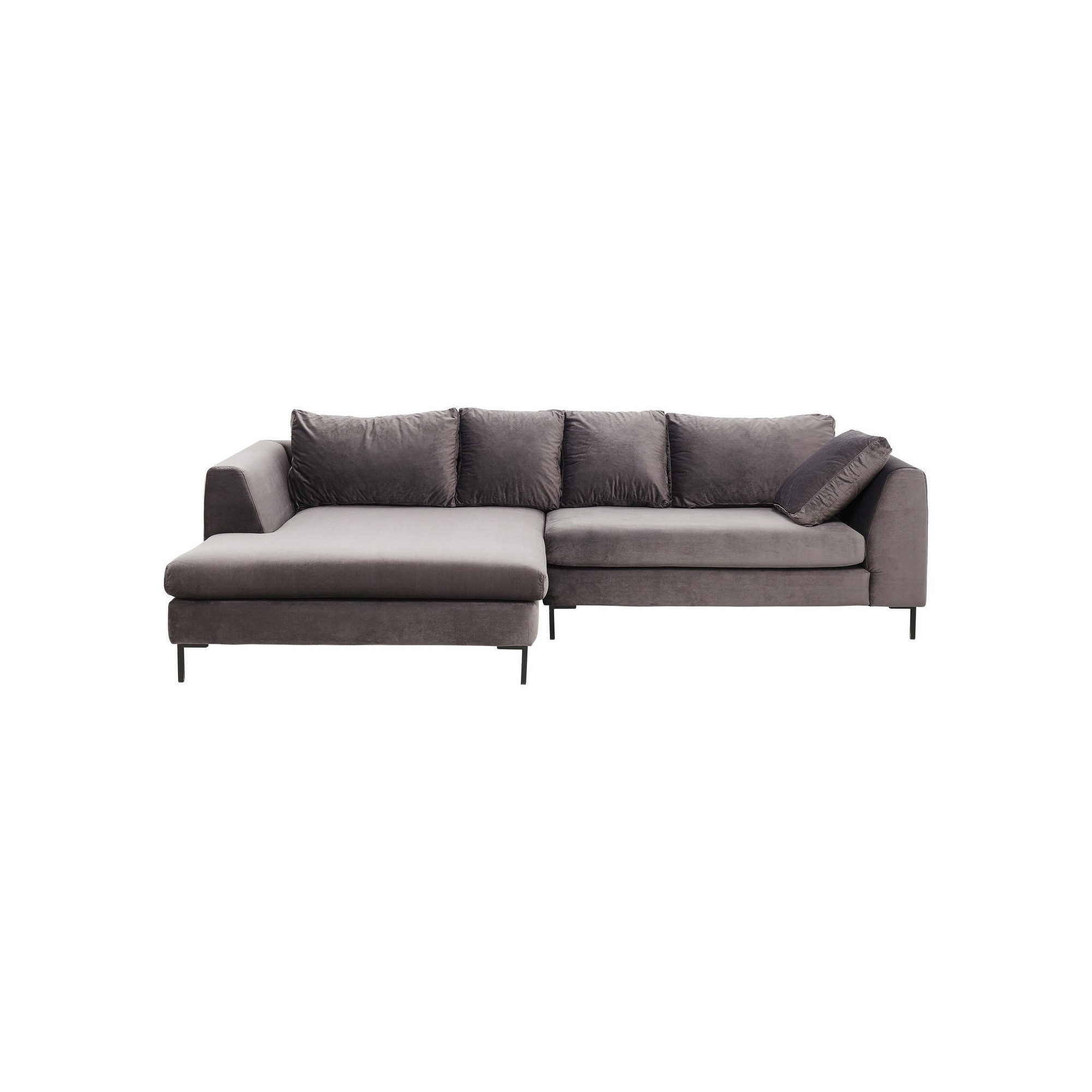 Corner Sofa Gianni Velvet Grey Left Kare Design