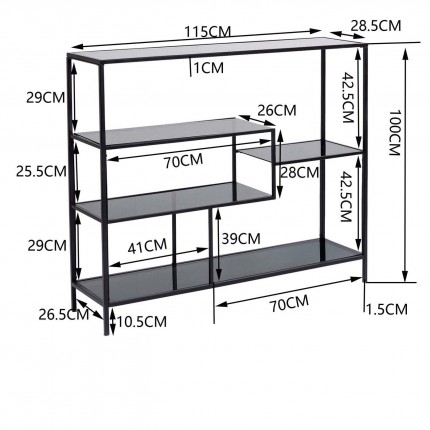 Bookshelf Loft 100x115cm Zwart Kare Design