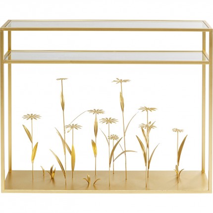 Console Flower Meadow 100x25cm gold Kare Design