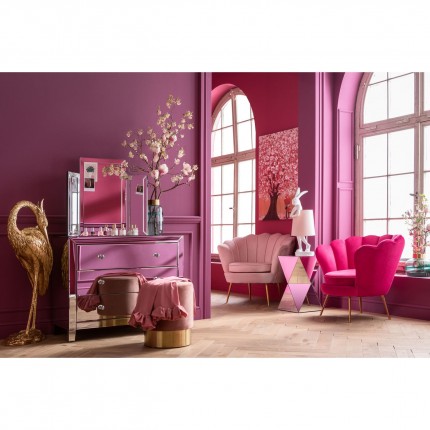 Fauteuil Water Lily Fuchsia fluweel Goud Kare Design