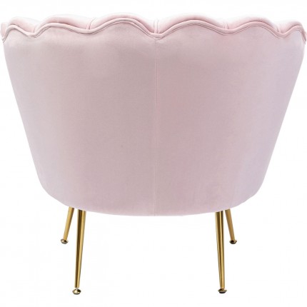 Armchair Water Lily Pink velvet Gold Kare Design