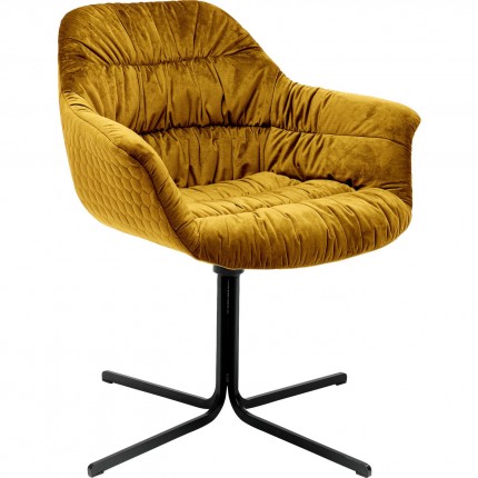 Swivel chair with armrests Colmar Yellow Kare Design