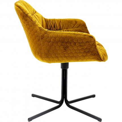 Swivel chair with armrests Colmar Yellow Kare Design