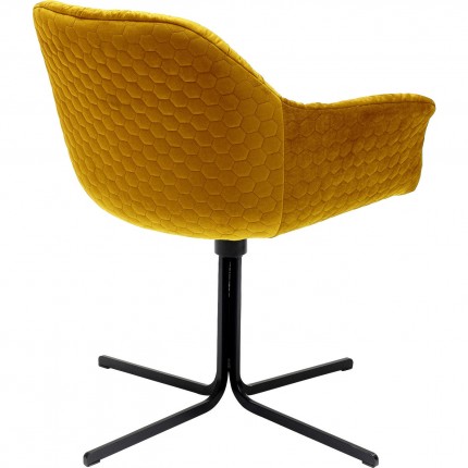 Swivel chair with armrests Colmar Yellow Kare Design