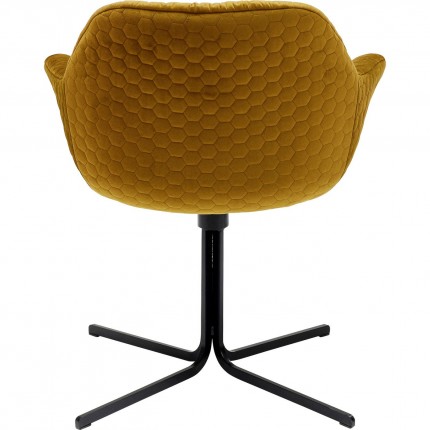 Swivel chair with armrests Colmar Yellow Kare Design