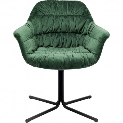 Swivel chair with armrests Colmar green Kare Design