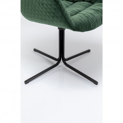 Swivel chair with armrests Colmar green Kare Design