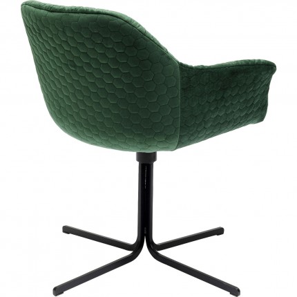 Swivel chair with armrests Colmar green Kare Design