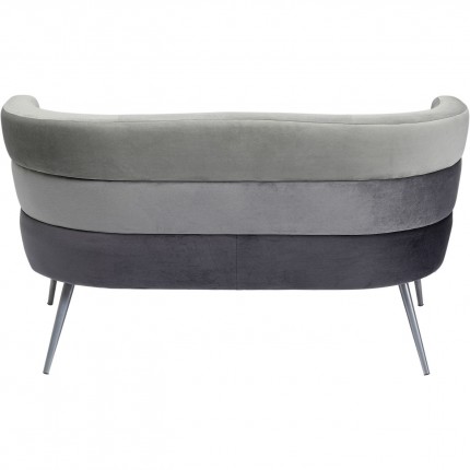 Sofa Sandwich 2-Zits fluweel grijs Kare Design