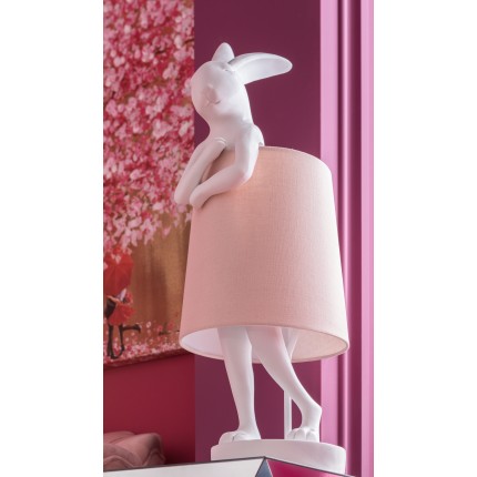 Tafellamp Animal Konijn 68cm wit en roze Kare Design