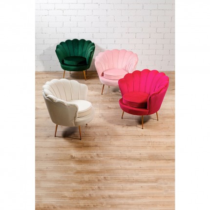 Fauteuil Water Lily beige fluweel Goud Kare Design