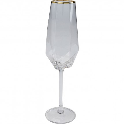 Champagneglazen Diamond Rim goud (4/Set) Kare Design