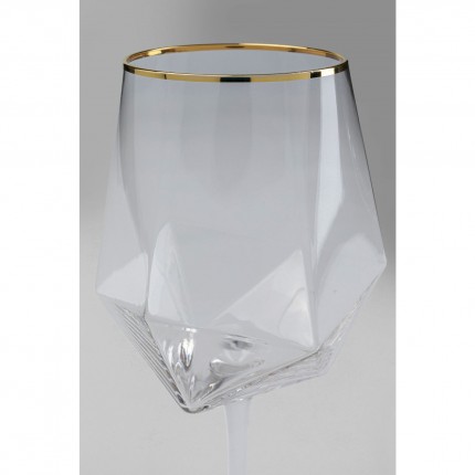 Wine Glass Diamond Rim gold (4/Set) Kare Design