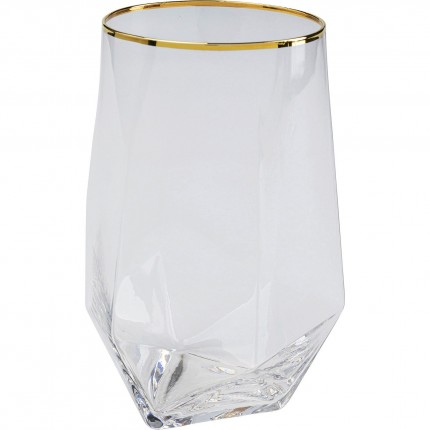 Waterglazen Diamond Gold Rim (4/Set) Kare Design