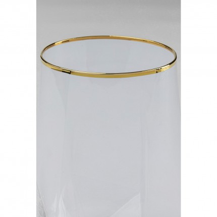 Water Glass Diamond Rim gold (4/Set) Kare Design