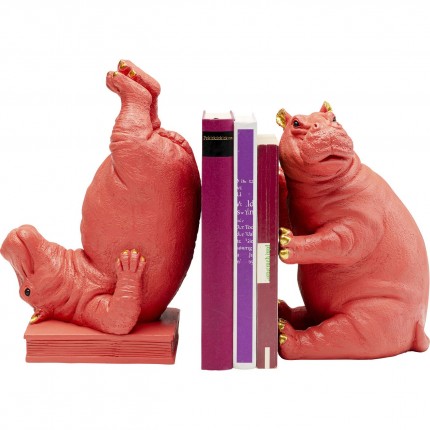 Boekensteun Hippo Roze (2/Set) Kare Design