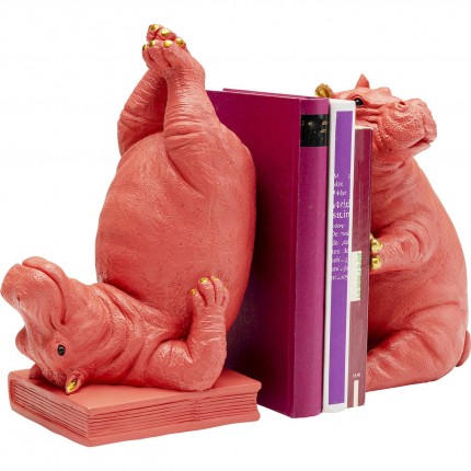 Boekensteun Hippo Roze (2/Set) Kare Design