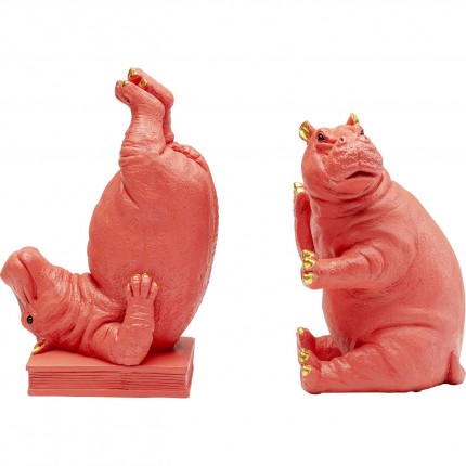 Boekensteun Hippo Roze (2/Set) Kare Design