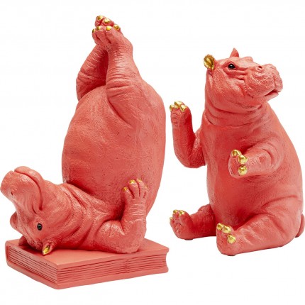 Boekensteun Hippo Roze (2/Set) Kare Design