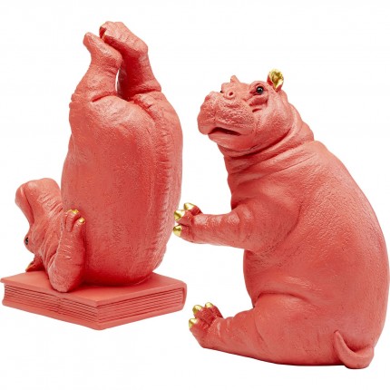 Boekensteun Hippo Roze (2/Set) Kare Design