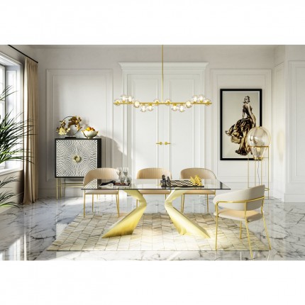 Eettafel Gloria 200x100cm goud Kare Design