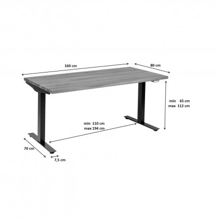 Bureau Smart Symphony Eik Zwart 160x80cm Kare Design