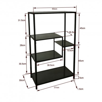 Bookshelf Loft 100x60cm Zwart Kare Design