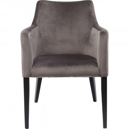 Chair with armrests Mode velvet grey black feet Kare Design